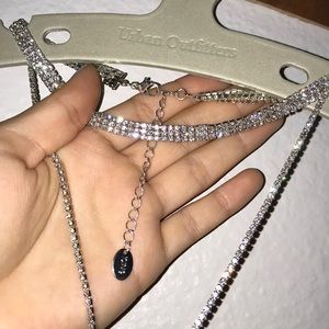 Silver diamond choker/necklace